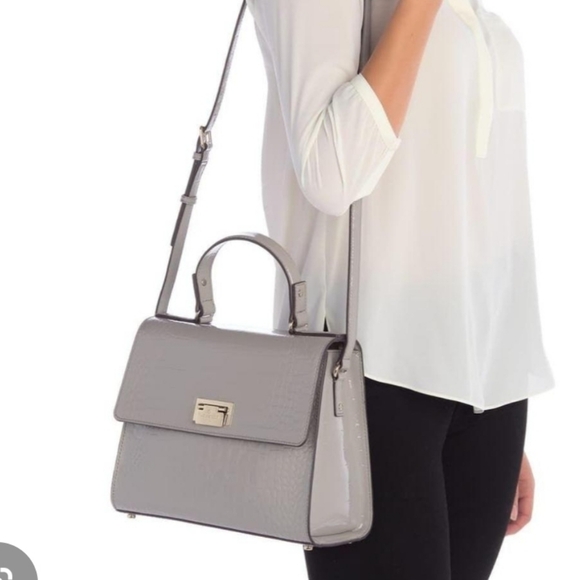 kate spade Handbags - Kate Spade French Gray Croc Knightsbridge Doris Satchel